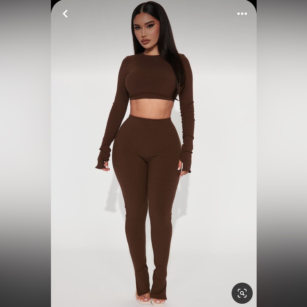 Snatched chocolate legging and crop top set
